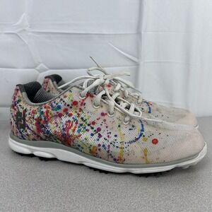 Footjoy Empower 98012 Women's Size 7.5 M Paint Splatter Spikeless Golf‎ Shoes